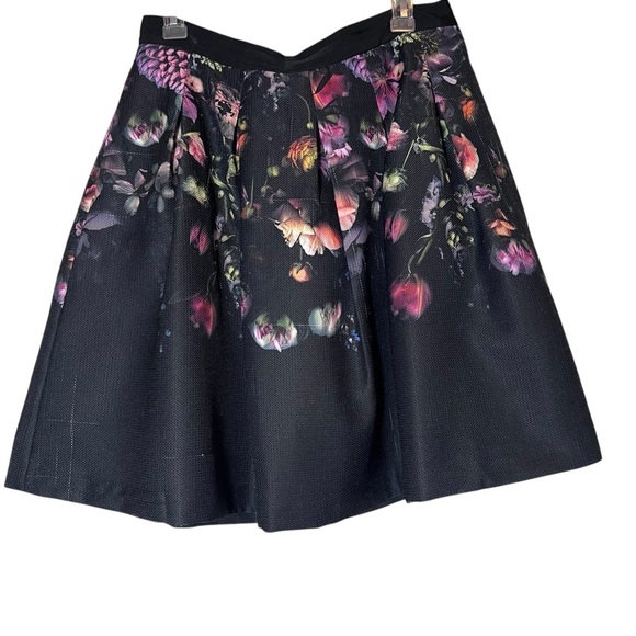 Ted Baker London Deniva Shadow Flora Full Skirt Black Size 4 Cocktail Date Night - Picture 10 of 16